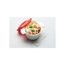 KitchenCraft Rice Cooker Microwave Steamer BPA Free Plastic 600W 1.5 Litre White/Red