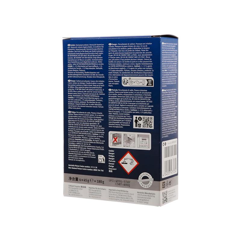 Bosch Dishwasher Cleaner 4 Bags Packs 45 Grams Each