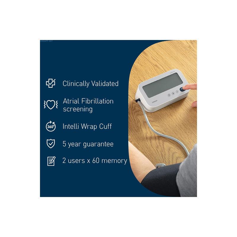 Omron M3 Comfort Upper Arm Blood Pressure Monitor Intelli Wrap Cuff Included (22-42cm) AFib Detection 3 X Measurement Function White