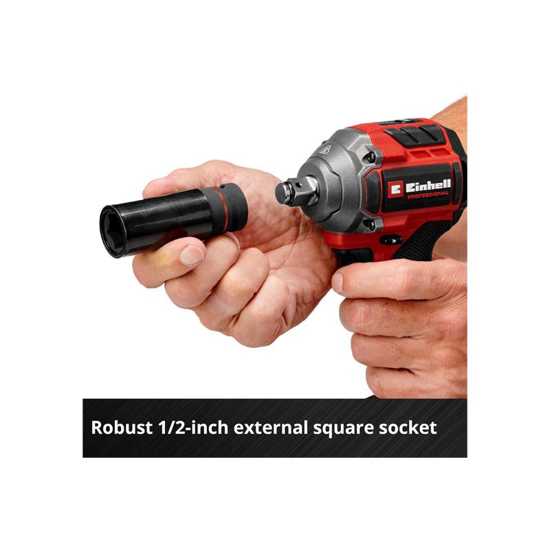 Einhell Professional TP-CW 18/260-C Li BL - Solo 18V Power X-Change Cordless Impact Wrench Without Battery Red