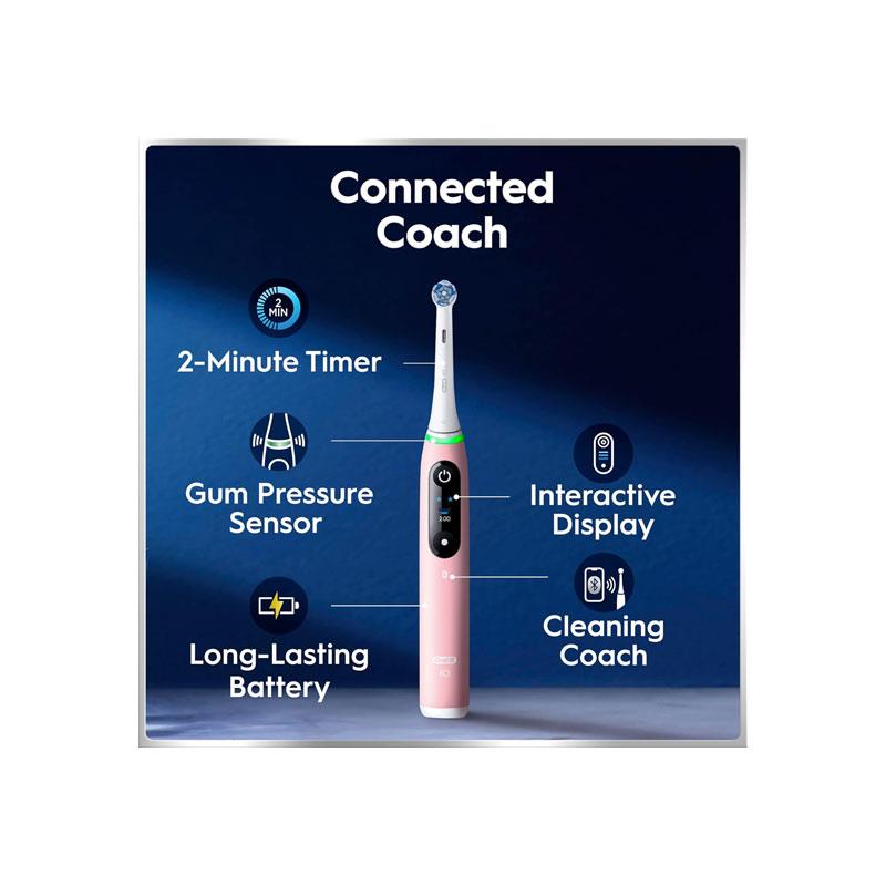 Oral-B iO6 Electric Toothbrush 5 Modes With Ultra-Sensitive Brushing Timer Bluetooth Connectivity 1 Tooth Brushhead And Travel Case Pink