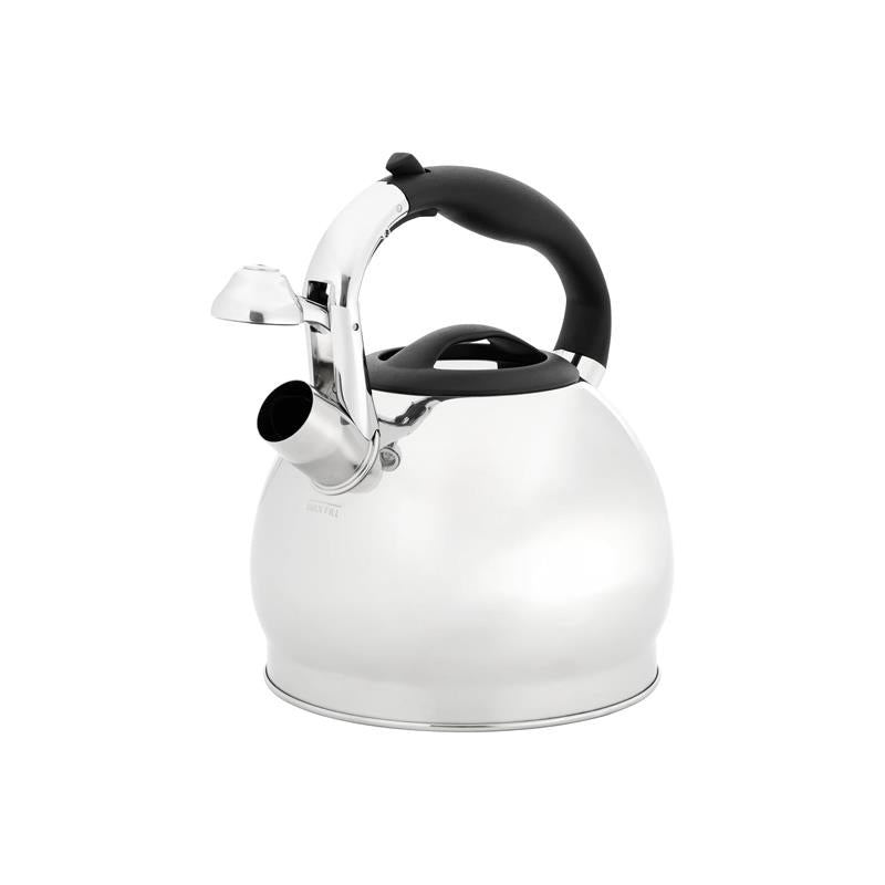 Judge Stove Top Whistling Kettle Stainless Steel With Heat Resistant Handle Non-Drip Spout 2.2 Litre Silver