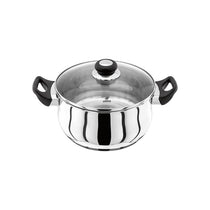 Judge Vista Casserole Pot 24cm/4 Litre Large Stainless Steel Shatterproof Vented Glass Lid With Twin Handles Silver