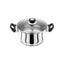 Judge Vista Casserole Pot 24cm/4 Litre Large Stainless Steel Shatterproof Vented Glass Lid With Twin Handles Silver