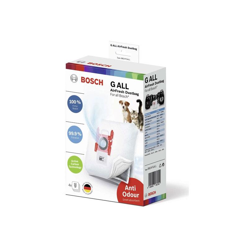 Bosch Type G Vacuum Cleaner Dust Bag 4 Pack Anti-Odor Technology White Main image