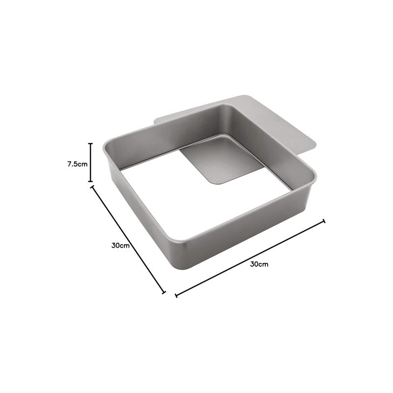 Judge 12Inch/30cm Square Cake Tin And Loose Base Non-Stick Carbon Steel Grey