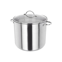 Judge Essentials Stockpot 28cm 13 Litre With Glass Lid And Hollow Handles Polished Stainless Steel Silver