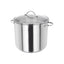 Judge Essentials Stockpot 28cm 13 Litre With Glass Lid And Hollow Handles Polished Stainless Steel Silver