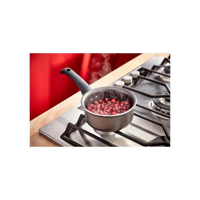 Judge Everyday 14cm 800ml Non-Stick Milk Pan With Pouring Lip & Stay-Cool Handle Aluminium Pewter Finish