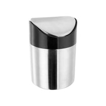 Kitchen Mini Worktop Bin Stainless Steel 300ml Compact Swing Lid Rubbish Bin Silver