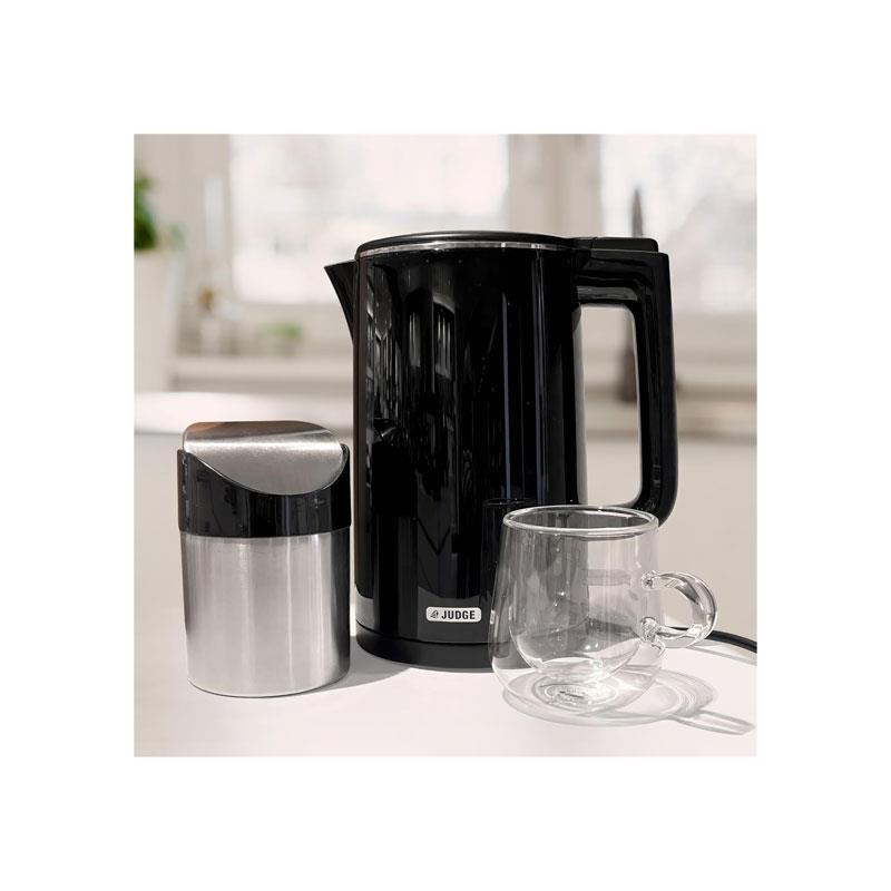 Kitchen Mini Worktop Bin Stainless Steel 300ml Compact Swing Lid Rubbish Bin Silver Secondary image
