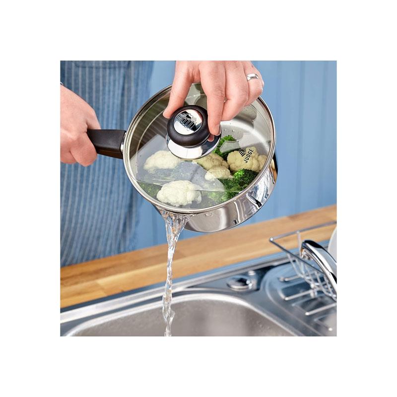 Judge Vista Draining Saucepan 16cm 1.5L Stainless Steel Non-Stick Pan with Vented Glass Lid Secondary image