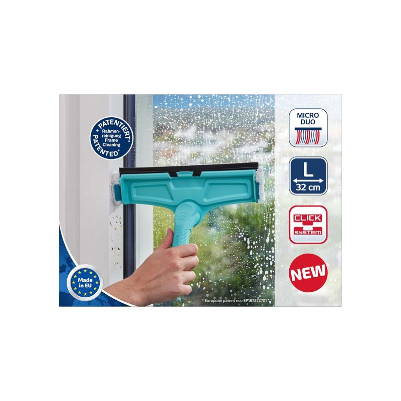 Leifheit 3-In-1 Window Cleaner With Microfibre Fleece Turquoise