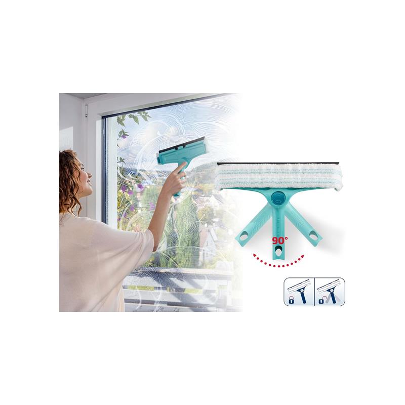 Leifheit 3-In-1 Window Cleaner With Microfibre Fleece Turquoise
