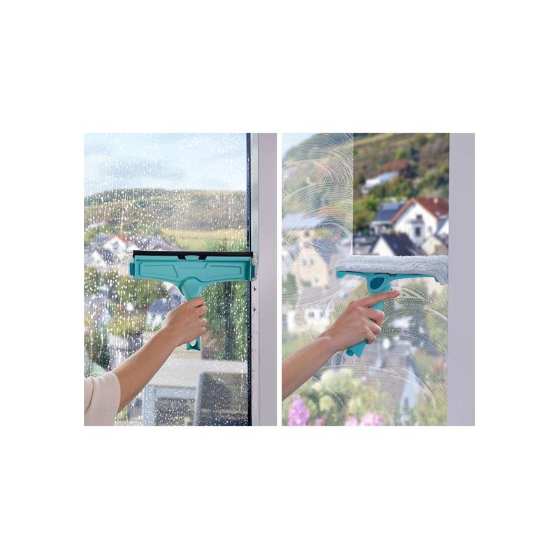 Leifheit 3-In-1 Window Cleaner With Microfibre Fleece Turquoise