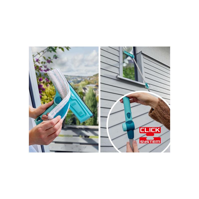 Leifheit 3-In-1 Window Cleaner With Microfibre Fleece Turquoise