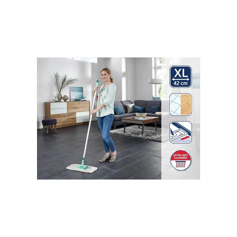 Leifheit Profi Floor Mop Large With Micro Duo For All Round Floor Cleaning Blue/Green