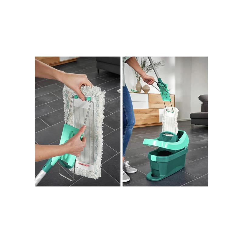 Leifheit Profi Floor Mop Large With Micro Duo For All Round Floor Cleaning Blue/Green