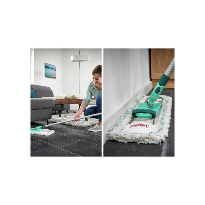Leifheit Profi Floor Mop Large With Micro Duo For All Round Floor Cleaning Blue/Green