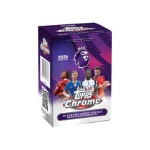 Topps Chrome 2026 Premier League Soccer Trading Cards Value Box – 28 Cards Exclusive Parallels & Inserts