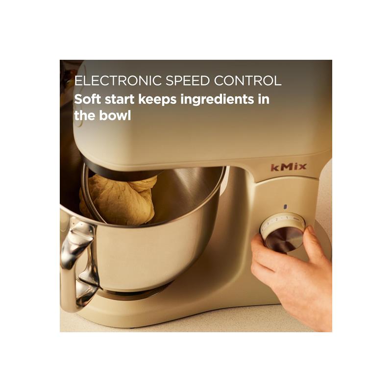 Kenwood kMix Calm Stand Mixer 1000W 5 Litre Stainless Steel Bowl Variable Speed Control 3-Piece Patisserie Set And Splash Guard Cream - KMX751ACR