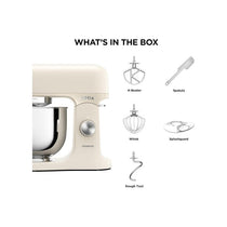 Kenwood kMix Calm Stand Mixer 1000W 5 Litre Stainless Steel Bowl Variable Speed Control 3-Piece Patisserie Set And Splash Guard Cream - KMX751ACR