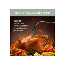 Cello Single Basket Digital Air Fryer With In-Built ProChef Food Thermometer 8 Presets Grill Roast Bake Non-Stick Touch Control Recipes Included White
