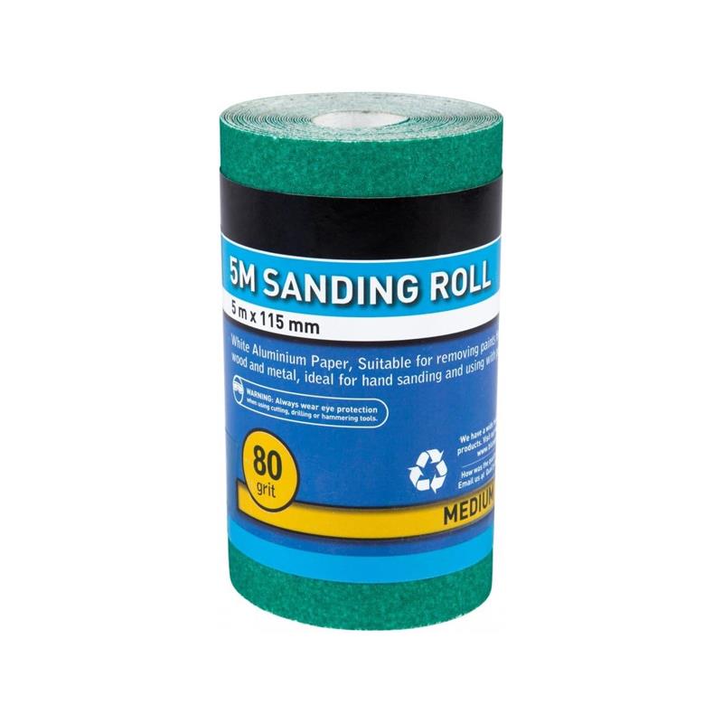 Blue Spot Tools 5mtr 115mm Sanding Roll 80 Grit Green Main image