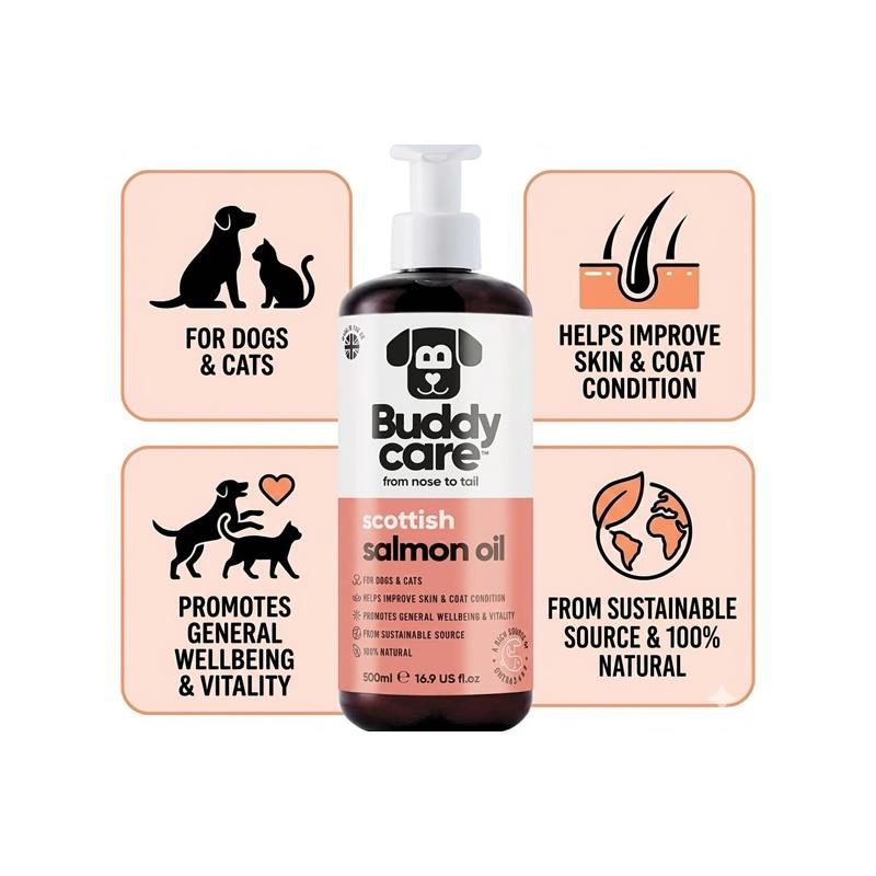 Buddycare Scottish Salmon Oil For Dogs And Cats 500ml