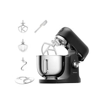 Kenwood kMix Sleek Stand Mixer Stainless Steel Bowl Planetary Mixing Variable Speed Control 3-Piece Patisserie Set And Splash Guard 1000W 5 Litres Black