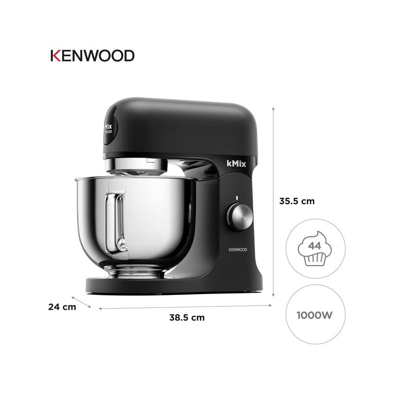 Kenwood kMix Sleek Stand Mixer Stainless Steel Bowl Planetary Mixing Variable Speed Control 3-Piece Patisserie Set And Splash Guard 1000W 5 Litres Black Secondary image