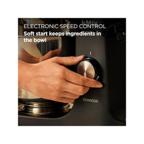 Kenwood kMix Sleek Stand Mixer Stainless Steel Bowl Planetary Mixing Variable Speed Control 3-Piece Patisserie Set And Splash Guard 1000W 5 Litres Black