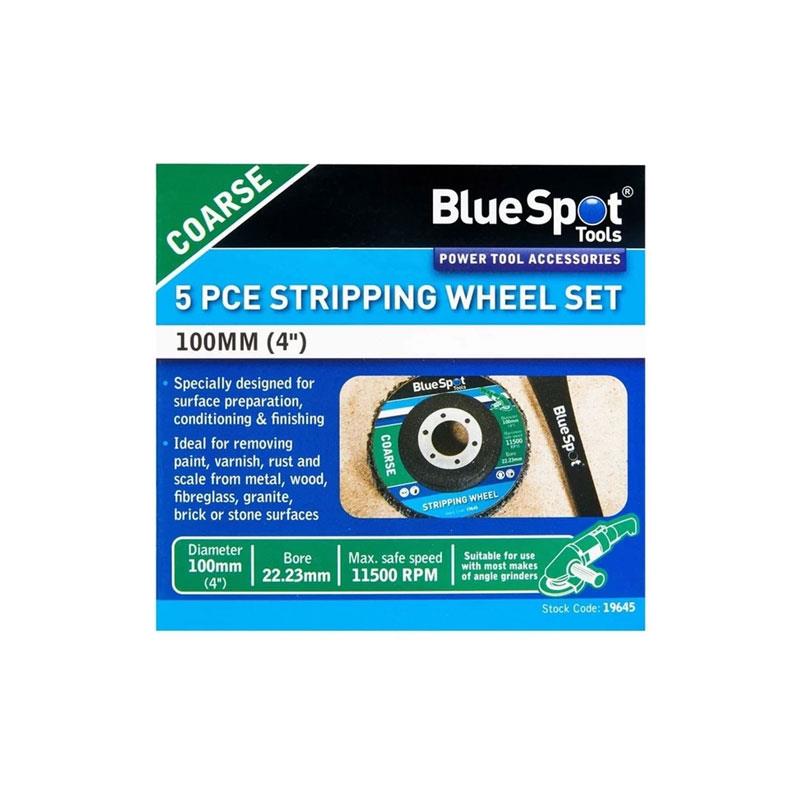 Blue Spot Tools 100mm Coarse Stripping Wheel Set 5 Piece Secondary image