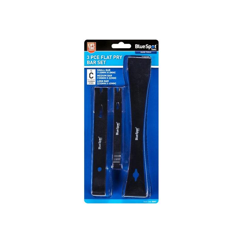 BlueSpot Tools Flat Bent Nose Pry Crow Lever Bar Set 13-40mm Wrecking Puller Pulling Tool 3 Piece Main image