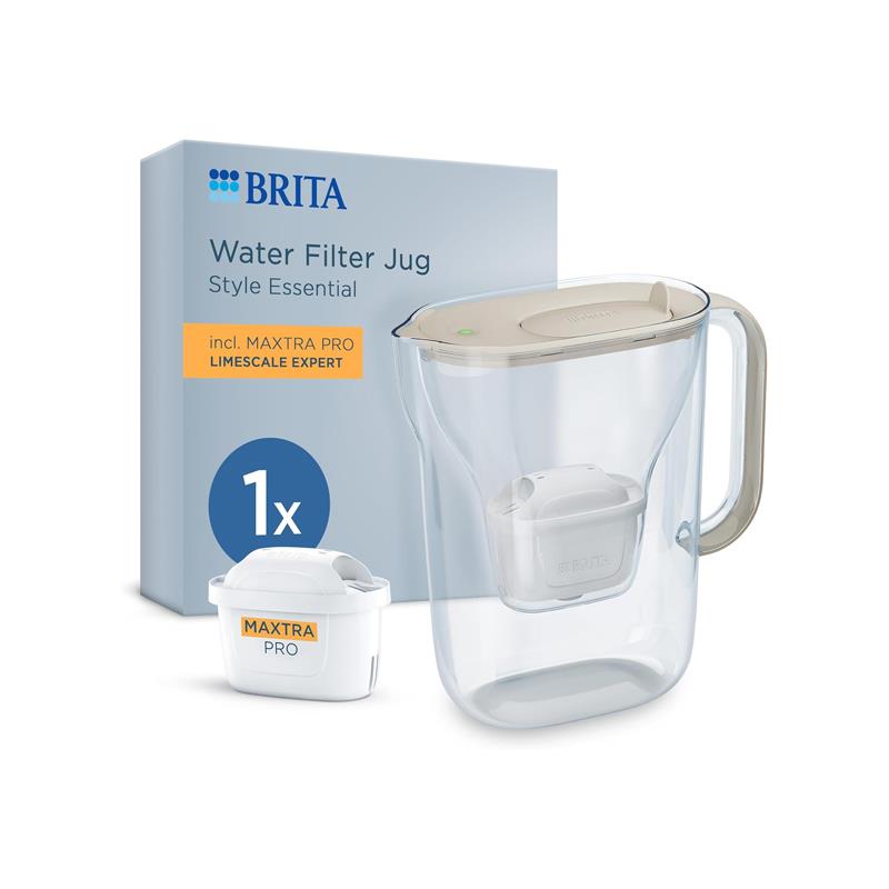 Brita Style Essential Water Filter Jug 2.4 Litre With 1 Cartridge Sand Main image