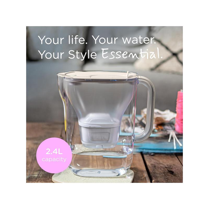Brita Style Essential Water Filter Jug 2.4 Litre With 1 Cartridge Sand