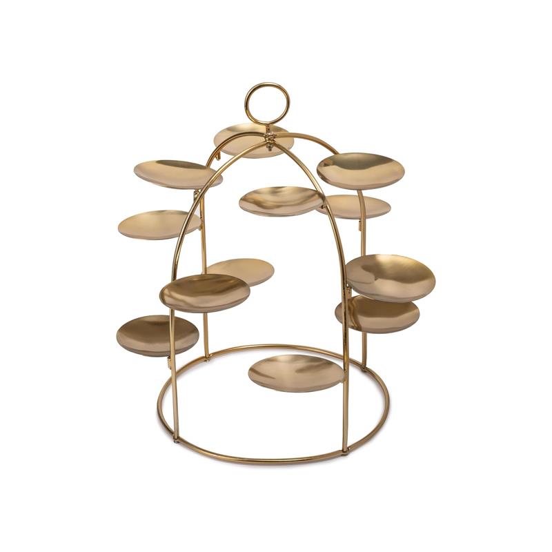 Artesa Brass Canape Serving Tree Serving Stand With Removable Metal Trays For Appetisers Nibbles And Dinner Parties Gold Main image