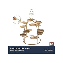 Artesa Brass Canape Serving Tree Serving Stand With Removable Metal Trays For Appetisers Nibbles And Dinner Parties Gold