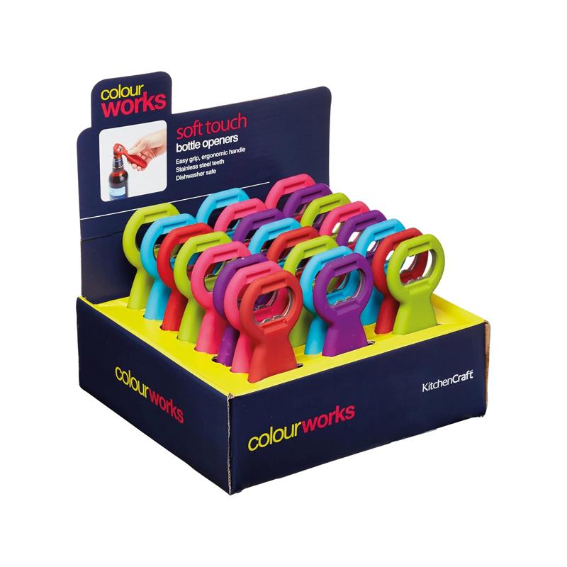 Colourworks Soft Touch Bottle Openers Plastic 1 Pack Multicolour