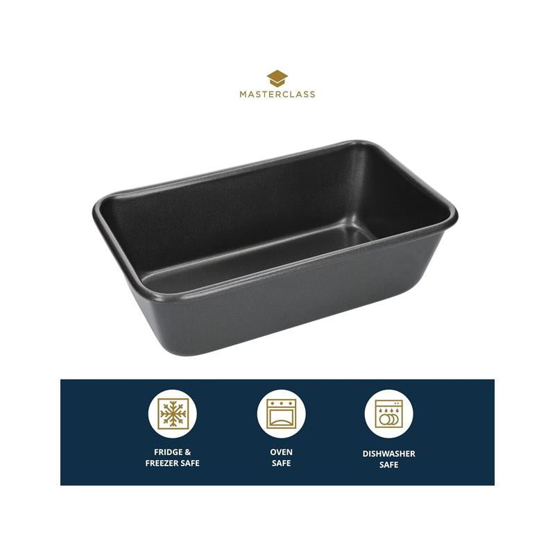 MasterClass Non-Stick Loaf Pan Tin 900g/2lb With PTFE PFOA And BPA Free Robust 1mm Thick Carbon Steel Grey