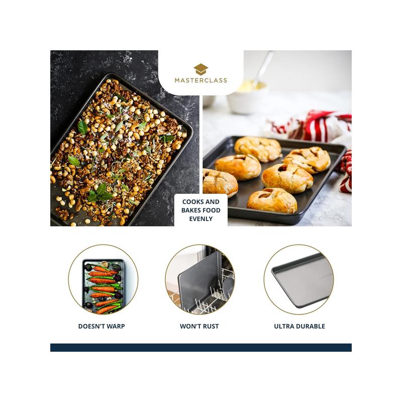 MasterClass Non-Stick Loaf Pan Tin 900g/2lb With PTFE PFOA And BPA Free Robust 1mm Thick Carbon Steel Grey