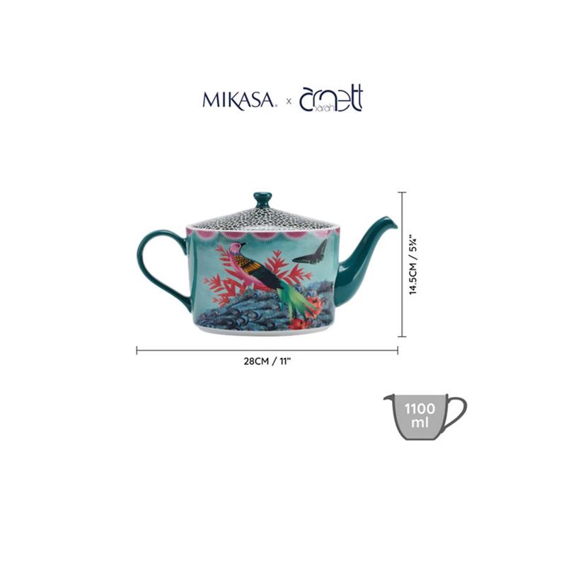 Mikasa x Sarah Arnett Porcelain Teapot 1100ml Blue