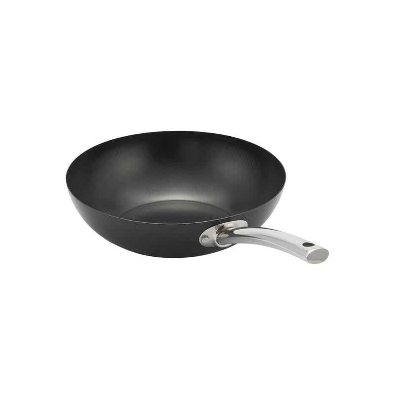 Judge Essentials Stir Fry Wok 28cm Non Stick Carbon Steel Pan With Stainless Steel Handle Black/Silver Main image