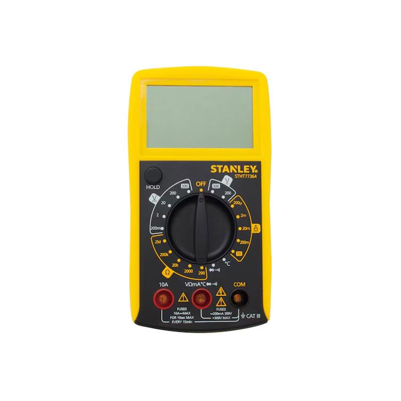 Stanley AC/DC Digital Multimeter 0-300V Voltmeter Range 9V Battery Powered Multicolour