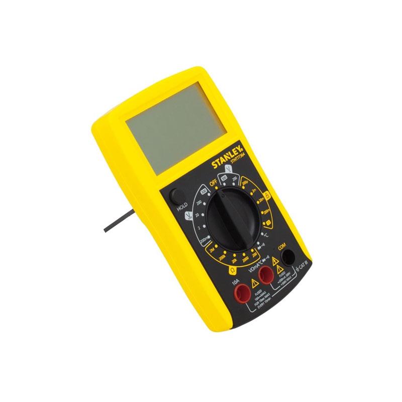Stanley AC/DC Digital Multimeter 0-300V Voltmeter Range 9V Battery Powered Multicolour