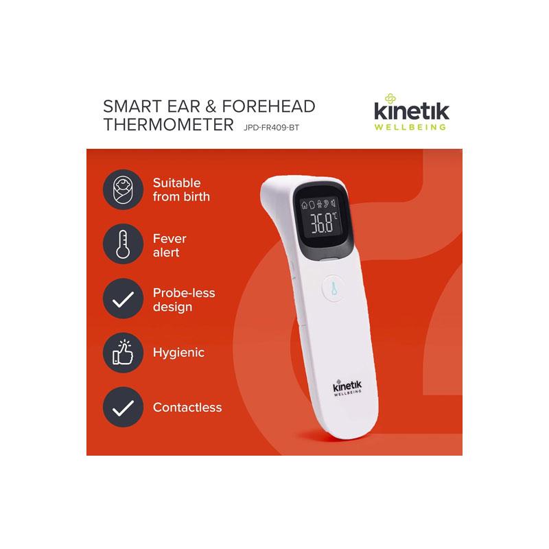Kinetik Wellbeing Smart Ear And Forehead Bluetooth Thermometer White
