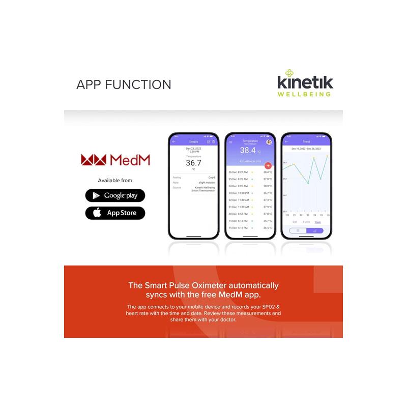 Kinetik Wellbeing Smart Ear And Forehead Bluetooth Thermometer White