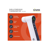Kinetik Wellbeing Digital Ear Thermometer And Forehead Temperature Thermometer With Infra-Red Technology White