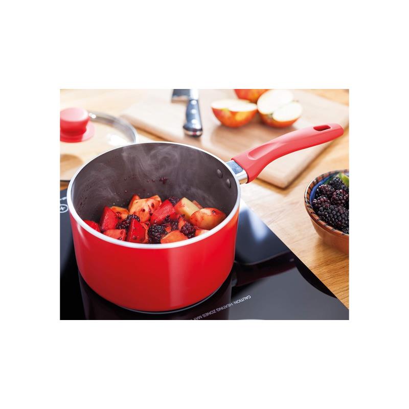 Judge Radiant Non-Stick Saucepan 18cm/1.6 Litre Aluminium Stainless Steel Red Main image