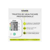 Kinetik Wellbeing Blood Pressure Monitor Fully Automatic Upper Arm BP Monitor 30 Memory Standard Cuff 22-32cm White